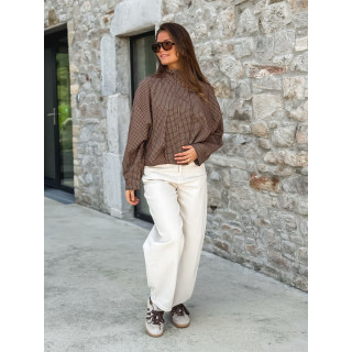 Veste à carreaux Alya - Chocolat/Beige
