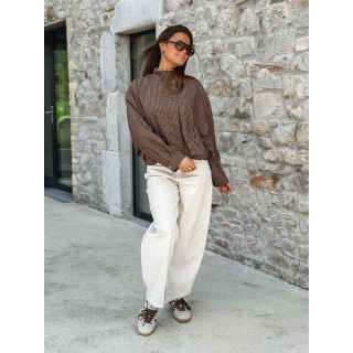 Veste à carreaux Alya - Chocolat/Beige