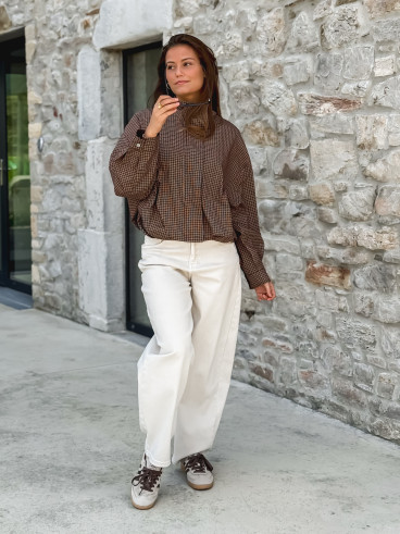 Veste à carreaux Alya - Chocolat/Beige Veste à carreaux Alya - Chocolat/Beige