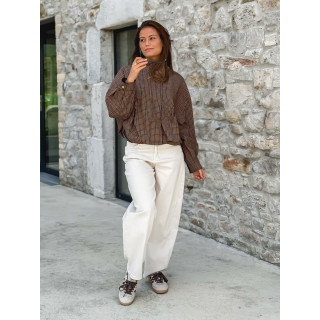 Veste à carreaux Alya - Chocolat/Beige