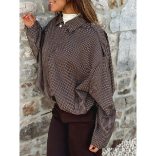 Bomber à carreaux Eirwen - Chocolat