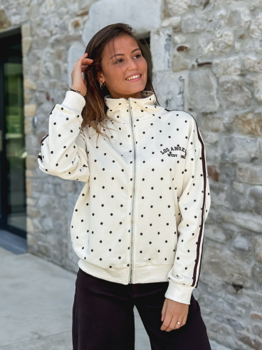 Gilet à pois Mazélia - Ecru
