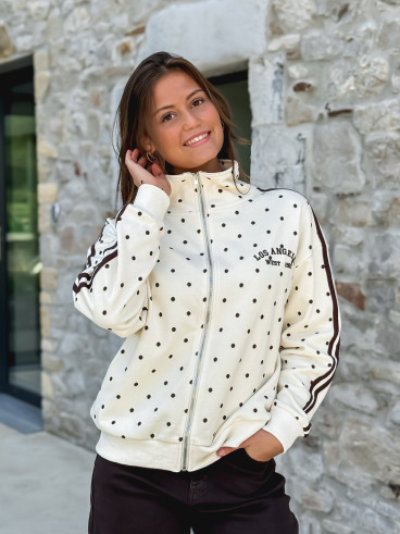 Gilet à pois Mazélia - Ecru