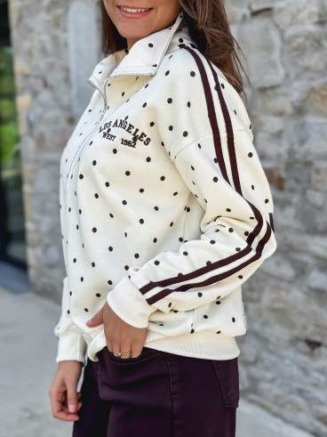 Gilet à pois Mazélia - Ecru