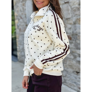 Gilet à pois Mazélia - Ecru