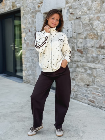 Gilet à pois Mazélia - Ecru