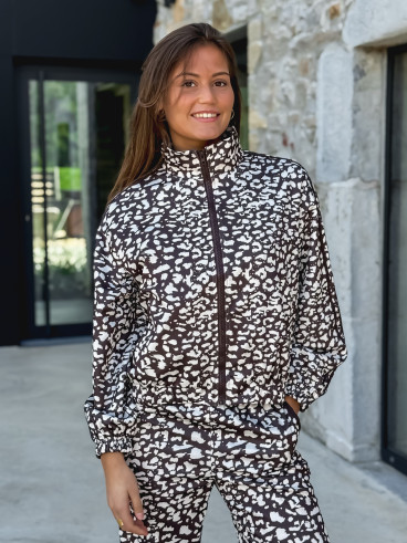 Veste à motifs léopard Kyra - Chocolat/Ecru Veste à motifs léopard Kyra - Chocolat/Ecru