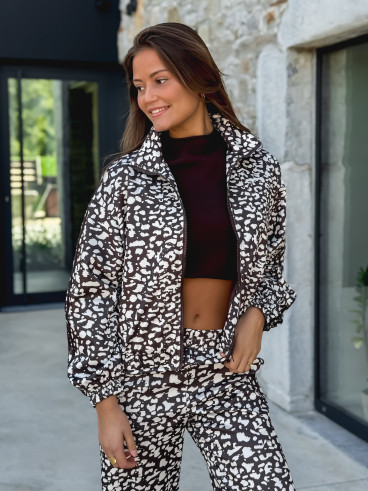 Veste à motifs léopard Kyra - Chocolat/Ecru Veste à motifs léopard Kyra - Chocolat/Ecru