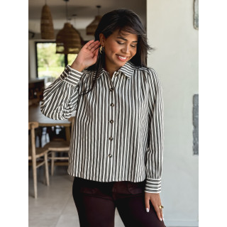 Chemise lignée Dorie - Chocolat