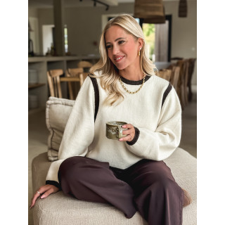 Pull Judie - Ecru/Chocolat