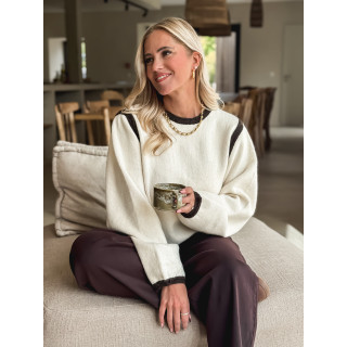 Pull Judie - Ecru/Chocolat