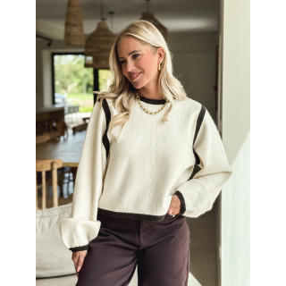 Pull Judie - Ecru/Chocolat