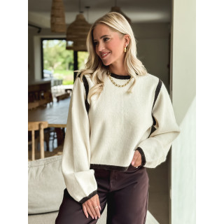 Pull Judie - Ecru/Chocolat