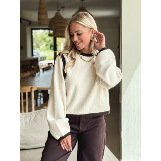 Pull Judie - Ecru/Chocolat