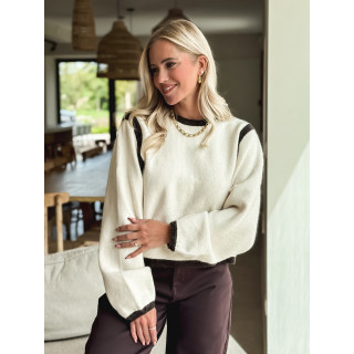 Pull Judie - Ecru/Chocolat