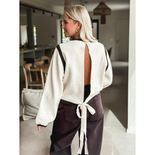 Pull Judie - Ecru/Chocolat