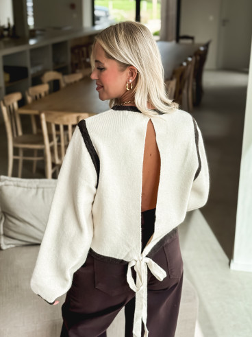 Pull Judie - Ecru/Chocolat Pull Judie - Ecru/Chocolat