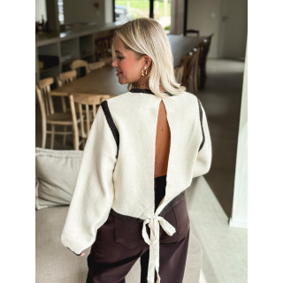 Pull Judie - Ecru/Chocolat