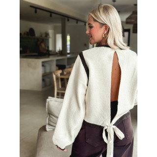 Pull Judie - Ecru/Chocolat