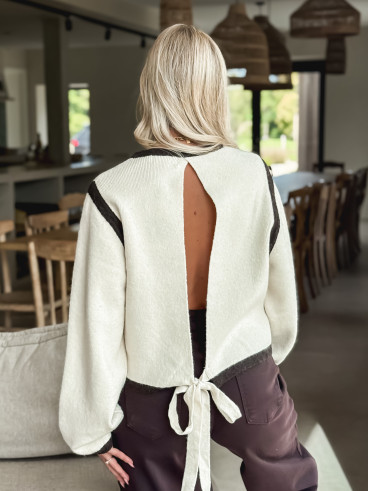 Pull Judie - Ecru/Chocolat Pull Judie - Ecru/Chocolat