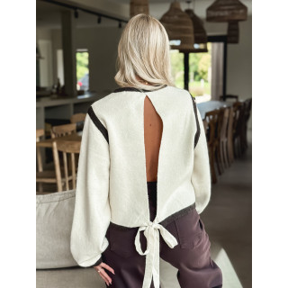 Pull Judie - Ecru/Chocolat