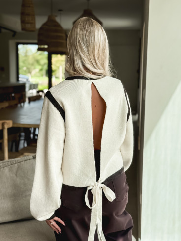 Pull Judie - Ecru/Chocolat Pull Judie - Ecru/Chocolat