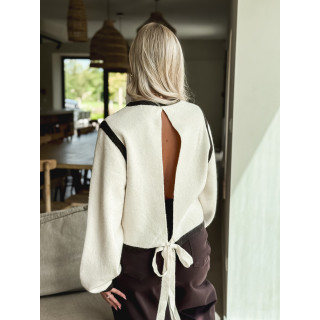 Pull Judie - Ecru/Chocolat