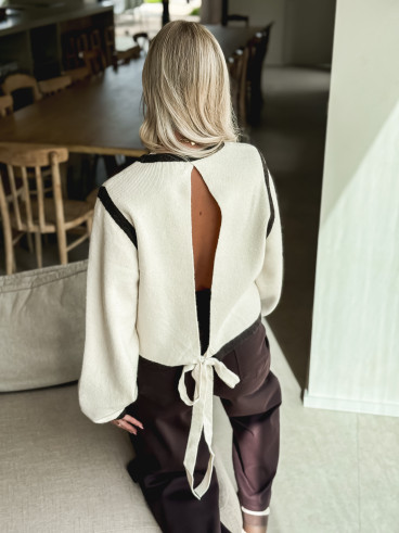 Pull Judie - Ecru/Chocolat Pull Judie - Ecru/Chocolat