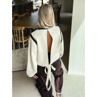 Pull Judie - Ecru/Chocolat