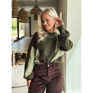 Pull Déloria - Kaki/Chocolat