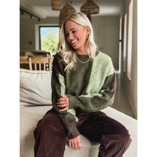 Pull Déloria - Kaki/Chocolat