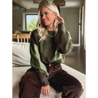 Pull Déloria - Kaki/Chocolat