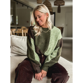 Pull Déloria - Kaki/Chocolat