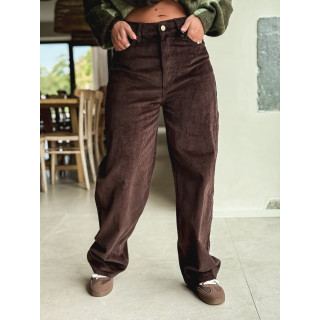 Pantalon en velours Isalina - Chocolat