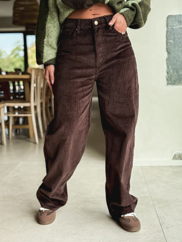 Pantalon en velours Isalina - Chocolat Pantalon en velours Isalina - Chocolat
