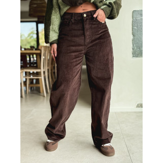 Pantalon en velours Isalina - Chocolat
