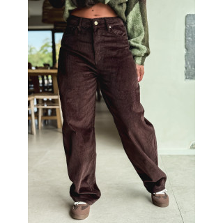 Pantalon en velours Isalina - Chocolat