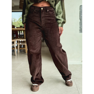 Pantalon en velours Isalina - Chocolat