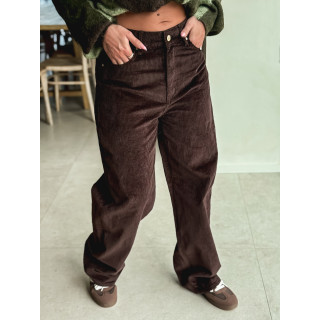 Pantalon en velours Isalina - Chocolat