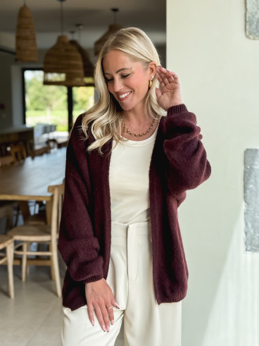 Gilet Dalia - Cerise noire Gilet Dalia - Cerise noire