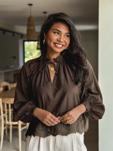 Blouse Shanny - Chocolat Blouse Shanny - Chocolat