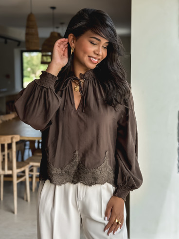 Blouse Shanny - Chocolat Blouse Shanny - Chocolat