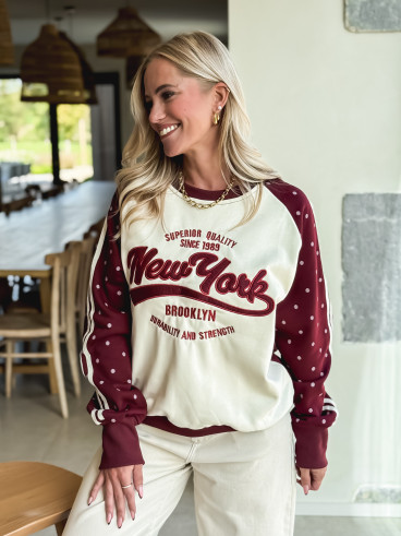 Pull "New York" - Bordeaux