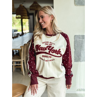 Pull "New York" - Bordeaux
