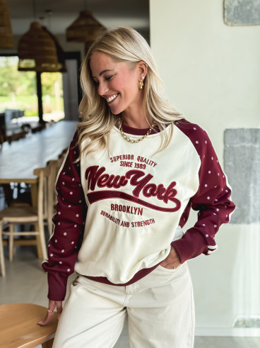 Pull "New York" - Bordeaux