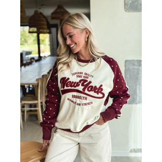Pull "New York" - Bordeaux
