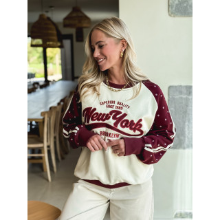 Pull "New York" - Bordeaux