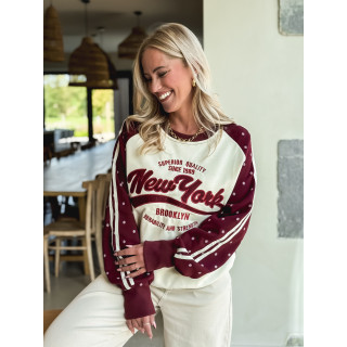 Pull "New York" - Bordeaux