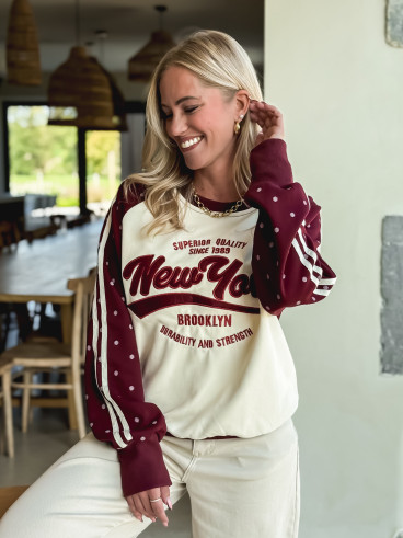 Pull "New York" - Bordeaux