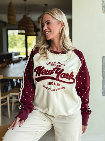 Pull "New York" - Bordeaux